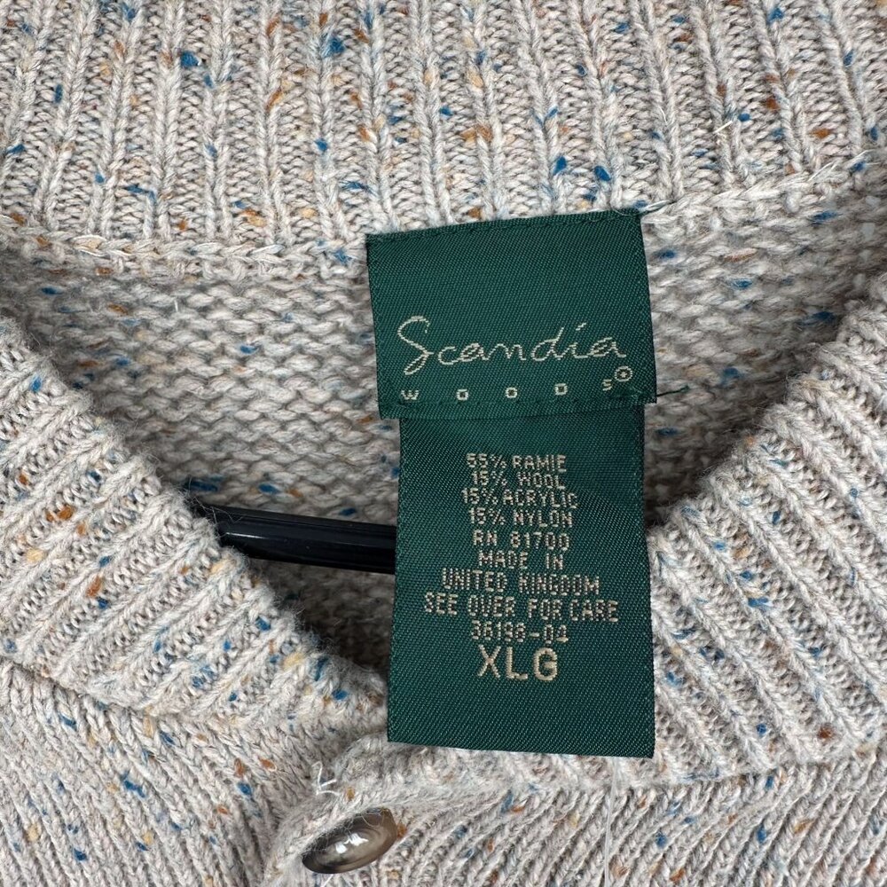 Scandia Woods Button Sweater Size XL Cream NWOT‎